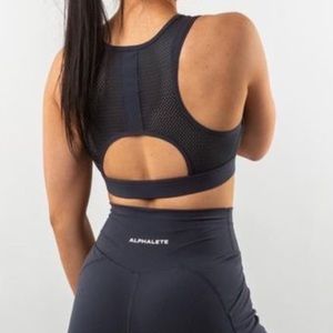Alphalete Surface Gray Workout Set Sports Bra and Leggings Size Small